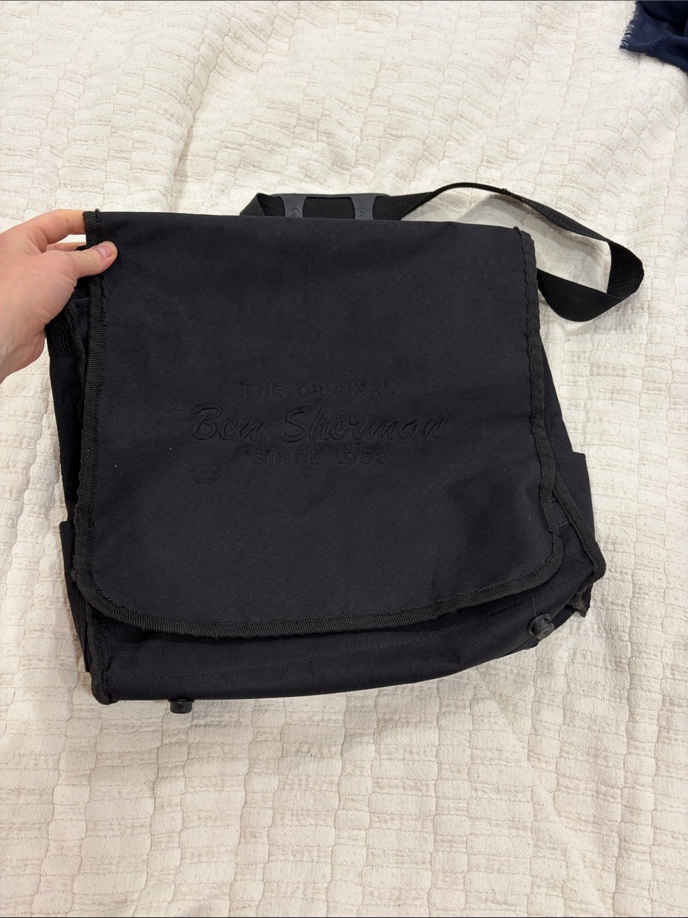 Ben Sherman Black Canvas Messenger Satchel